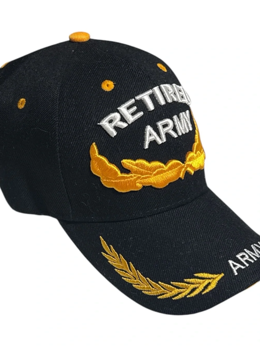 U.S. Army Black Cap with Gold Embroidery